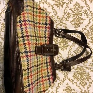 Coach Tattersall Hampton Wood Tweed Purse